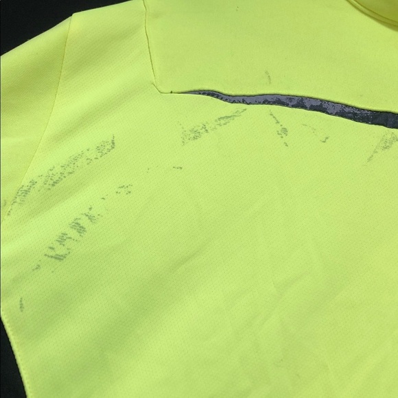 Neon Yellow/Green Adidas ClimaCool 1/4 Zip Running Jacket - Men's Large - Picture 8 of 11